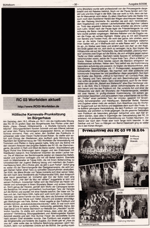 Sitzung Worfelden Bericht BüNachrichten 23.02.2006